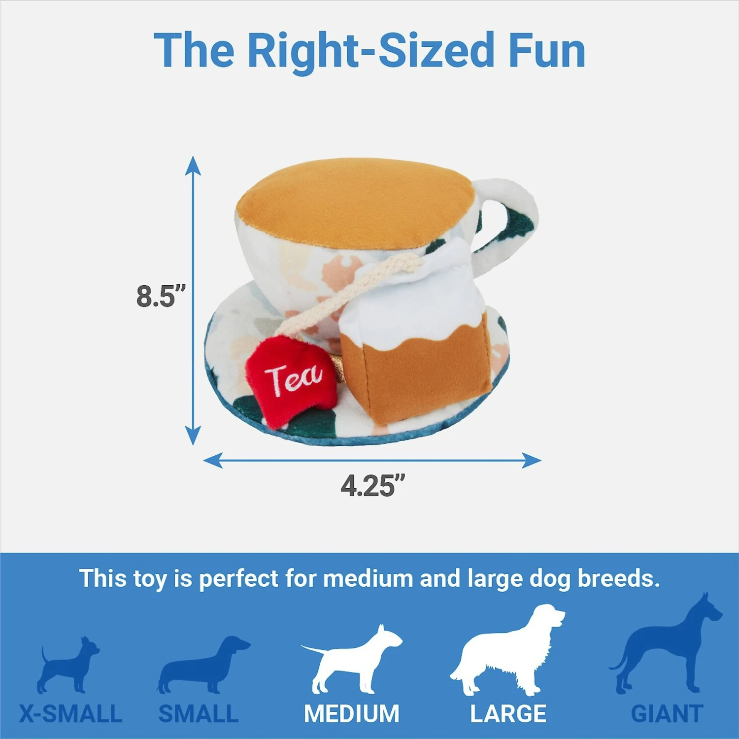 Frisco Brunch Teacup Plush Squeaky Dog Toy 2 Frisco Brunch Teacup Plush Squeaky Dog Toy - Image 2