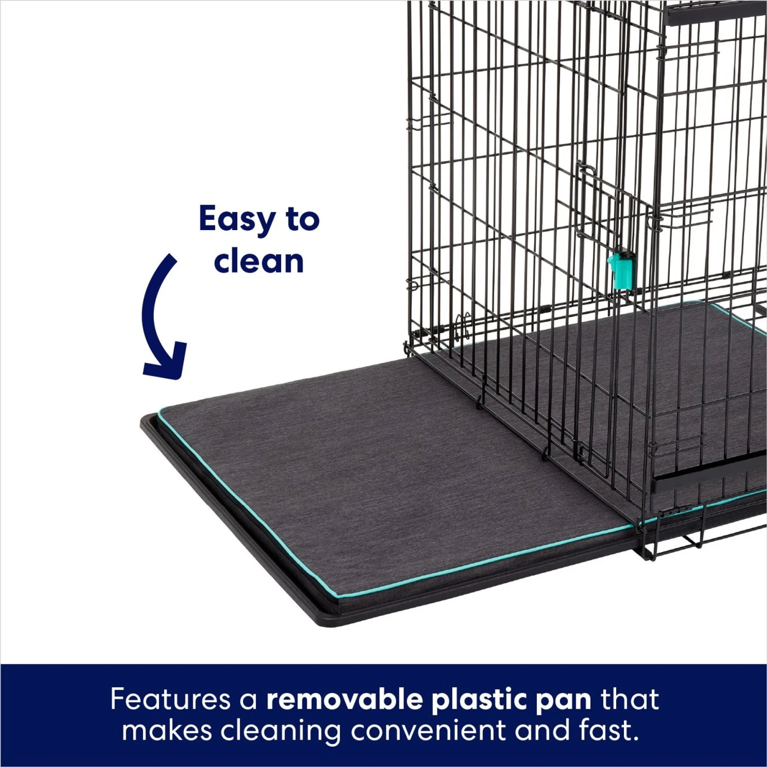 Frisco Heavy Duty Enhanced Lock Sliding Double Door Fold & Carry Wire Dog Crate & Mat Kit 5 Frisco Heavy Duty Enhanced Lock Sliding Double Door Fold & Carry Wire Dog Crate & Mat Kit - Image 5