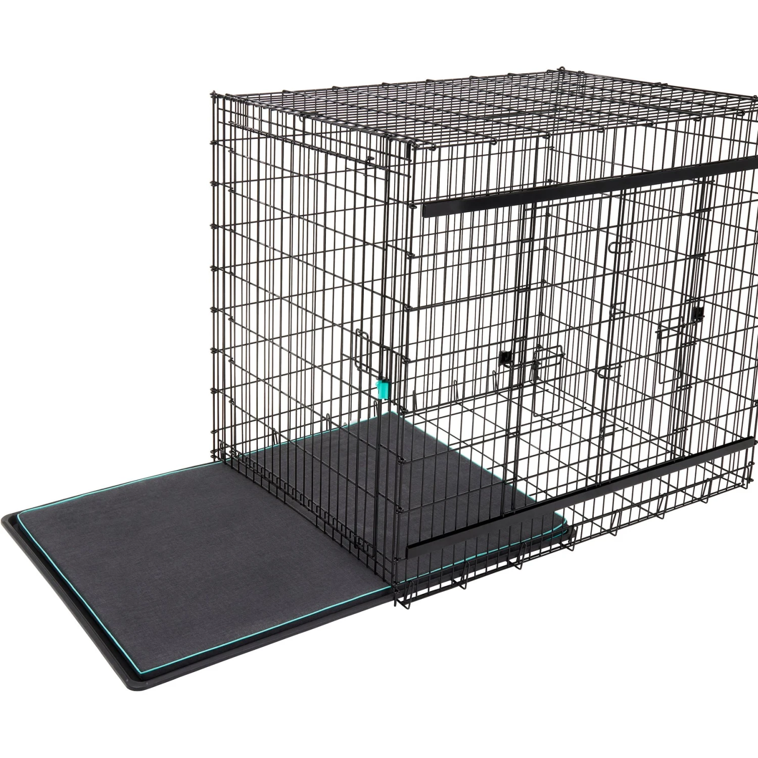 Frisco Heavy Duty Enhanced Lock Sliding Double Door Fold & Carry Wire Dog Crate & Mat Kit, 54 Inch 5 Frisco Heavy Duty Enhanced Lock Sliding Double Door Fold & Carry Wire Dog Crate & Mat Kit, 54 Inch - Image 5