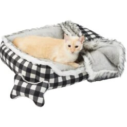 Frisco Buffalo Check Cuddler Pet Bed & Gift Set, Black & White 8 Frisco Buffalo Check Cuddler Pet Bed & Gift Set, Black & White -Pet Dog Shop 299397 PT2. AC SS1800 V1639093612