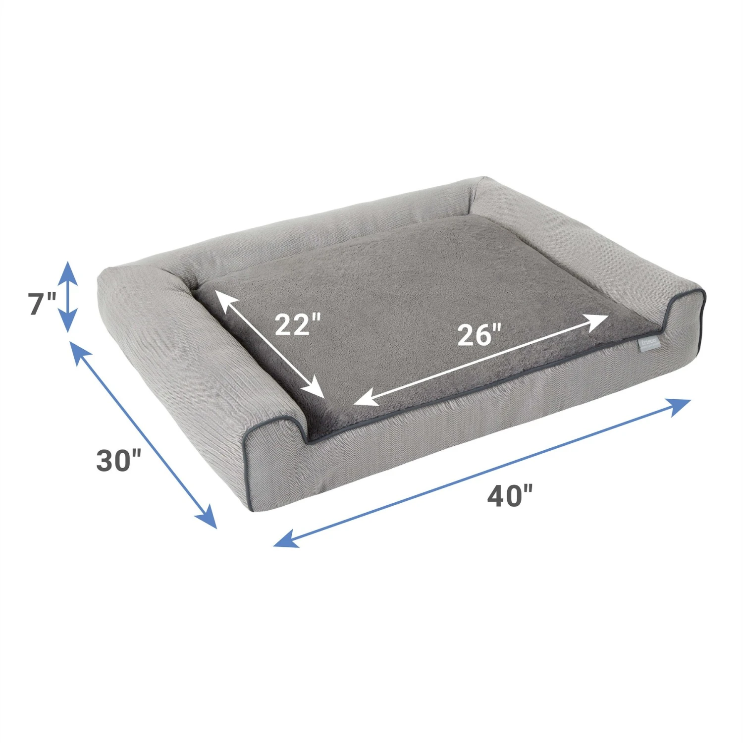 Frisco Herringbone Modern Couch Dog & Cat Bed 2 Frisco Herringbone Modern Couch Dog & Cat Bed - Image 2