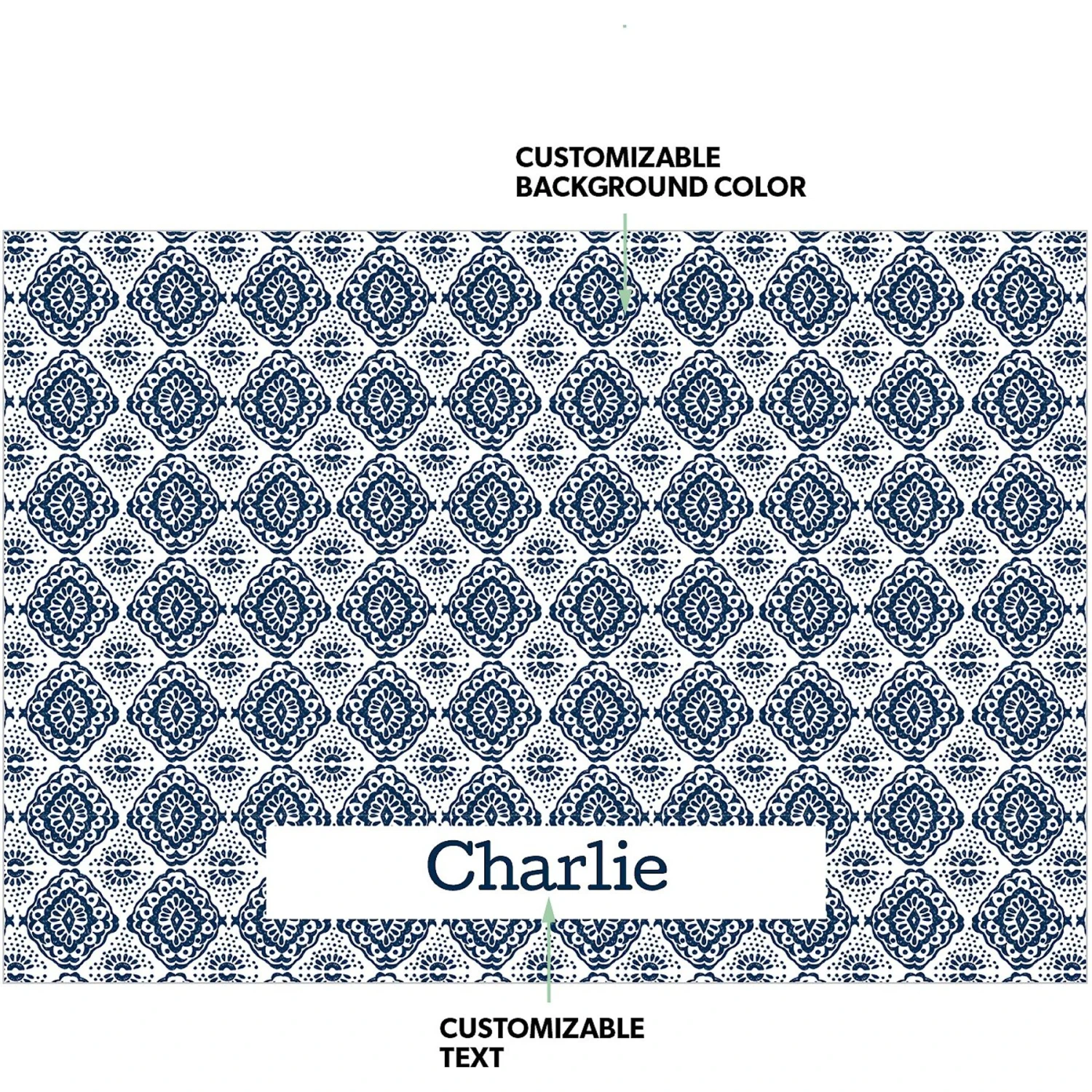 Frisco Boho Damask Personalized Dog & Cat Placemat 2 Frisco Boho Damask Personalized Dog & Cat Placemat - Image 2