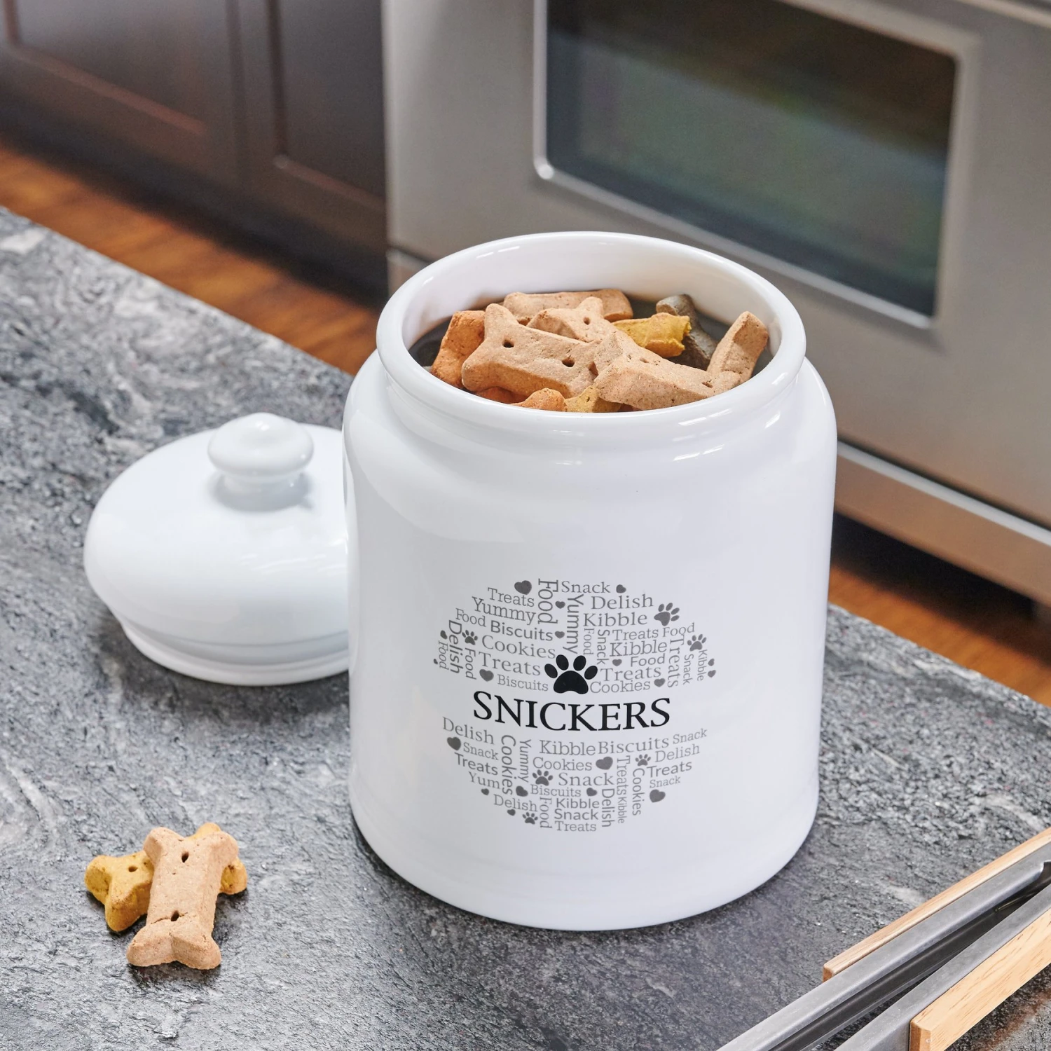 Frisco Ceramic Paw Personalized Treat Jar, 13 Cup, 104oz 3 Frisco Ceramic Paw Personalized Treat Jar, 13 Cup, 104oz - Image 3