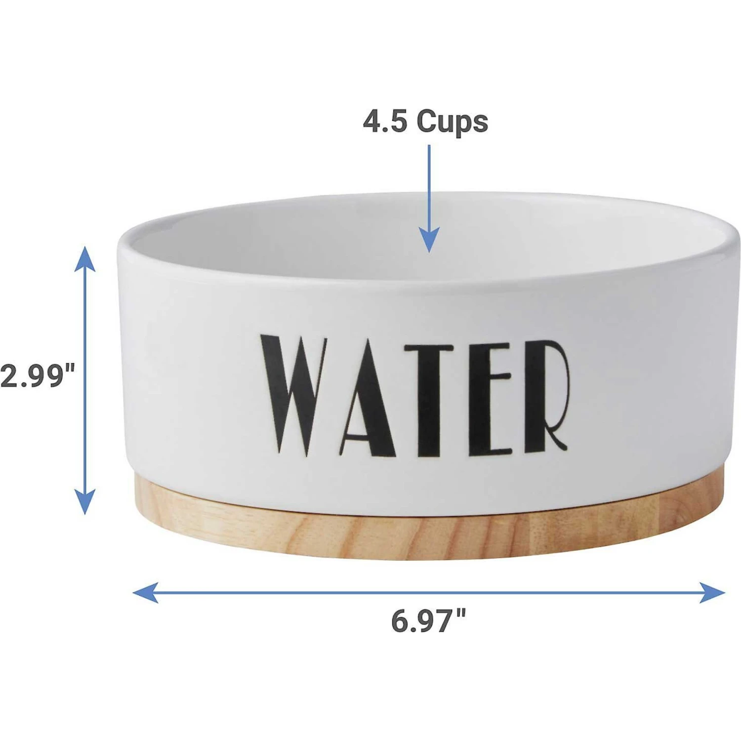 Frisco Ceramic Water Dog & Cat Bowl With Wood Base & Frisco Ceramic Food Dog & Cat Bowl With Wood Base 3 Frisco Ceramic Water Dog & Cat Bowl With Wood Base & Frisco Ceramic Food Dog & Cat Bowl With Wood Base - Image 3