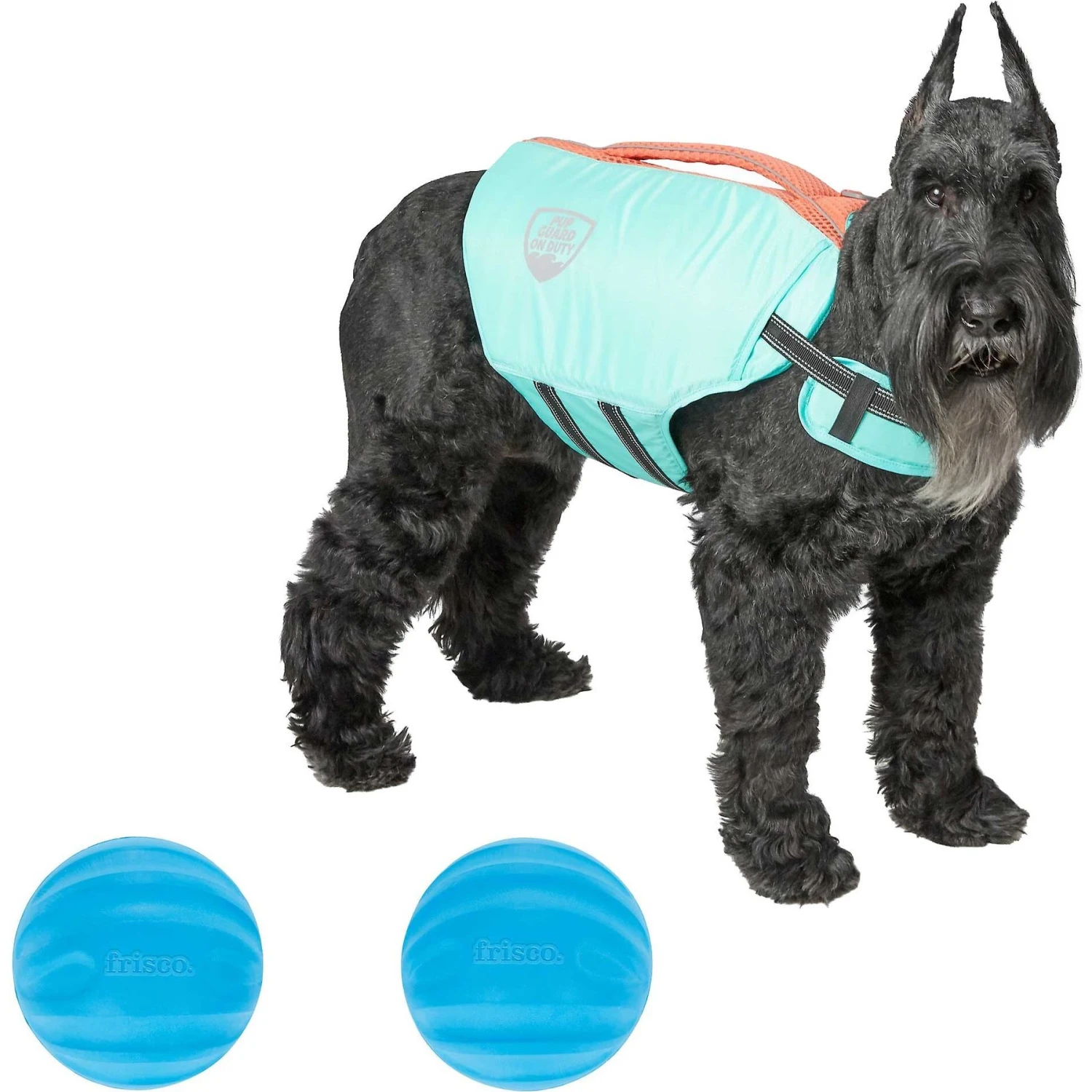 Frisco Active Dog Life Jacket & Frisco Foam Rubber Floating Fetch Ball No Squeak Dog Toy 1 Frisco Active Dog Life Jacket & Frisco Foam Rubber Floating Fetch Ball No Squeak Dog Toy
