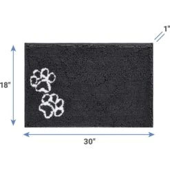 Frisco Microfiber Chenille Shammy Towel & Frisco Microfiber Chenille Paw Print Dog & Cat Mat, Dark Gray -Pet Dog Shop 303468 PT6. AC SS1800 V1623057453
