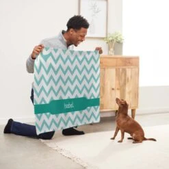 Frisco Personalized Subtle Chevron Sherpa Cat & Dog Blanket, 30" X 40" -Pet Dog Shop 303836 PT5. AC SS1800 V1637610162