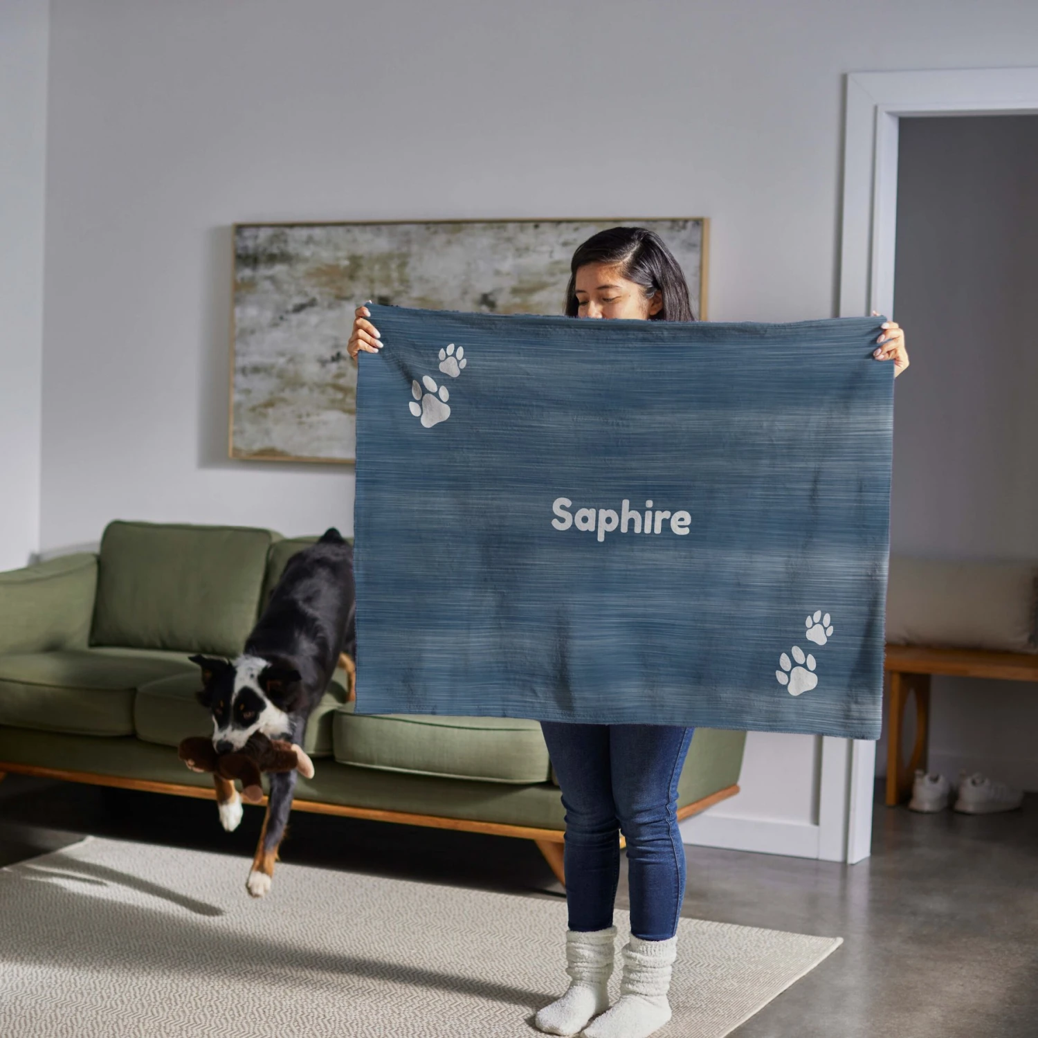 Frisco Personalized Heathered Sherpa Cat & Dog Blanket, 30" X 40" 6 Frisco Personalized Heathered Sherpa Cat & Dog Blanket, 30" X 40" - Image 6