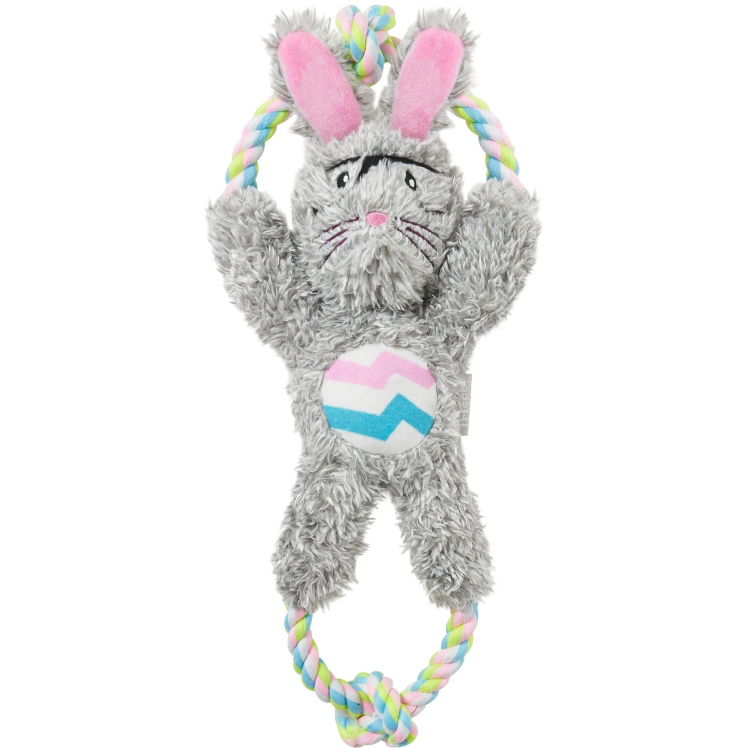 Frisco Easter Bunny Plush With Rope Squeaky Dog Toy 1 Frisco Easter Bunny Plush With Rope Squeaky Dog Toy