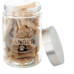 Frisco "Doggie Treats" Glass Personalized Treat Jar With Lid, 5 Cup, 40oz -Pet Dog Shop 309520 PT3. AC SS1800 V1645206087