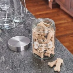 Frisco "Doggie Treats" Glass Personalized Treat Jar With Lid, 5 Cup, 40oz -Pet Dog Shop 309520 PT4. AC SS1800 V1645206399