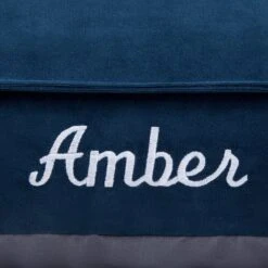 Frisco Personalized Navy Bolstered Bed With Navy Check Bolster, X-Large 6 Frisco Personalized Navy Bolstered Bed With Navy Check Bolster, X-Large -Pet Dog Shop 311768 PT3. AC SS1800 V1630593987
