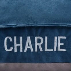 Frisco Personalized Navy Bolstered Bed With Navy Check Bolster, X-Large 7 Frisco Personalized Navy Bolstered Bed With Navy Check Bolster, X-Large -Pet Dog Shop 311768 PT4. AC SS1800 V1630593983