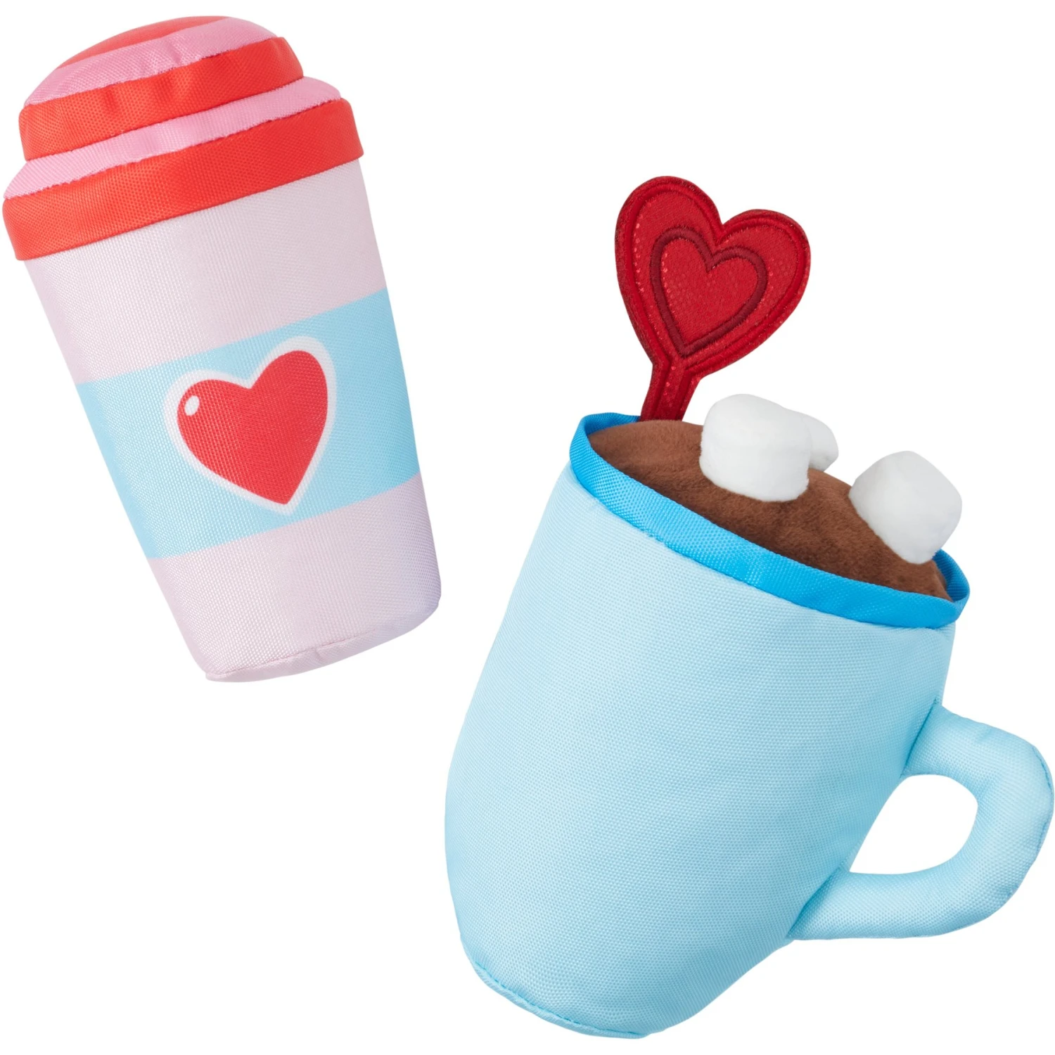 Frisco Valentine Coffee For Two Ballistic Nylon Plush Squeaky Dog Toy 1 Frisco Valentine Coffee For Two Ballistic Nylon Plush Squeaky Dog Toy
