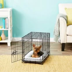 Frisco Eyelash Orthopedic Dog Crate Mat & Frisco Fold & Carry Single Door Collapsible Wire Dog Crate -Pet Dog Shop 319010 PT8. AC SS1800 V1631628689
