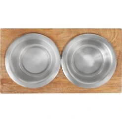 Frisco Premium Stainless Steel Double Diner Dog & Cat Bowl, Black -Pet Dog Shop 331532 PT4. AC SS1800 V1657656874
