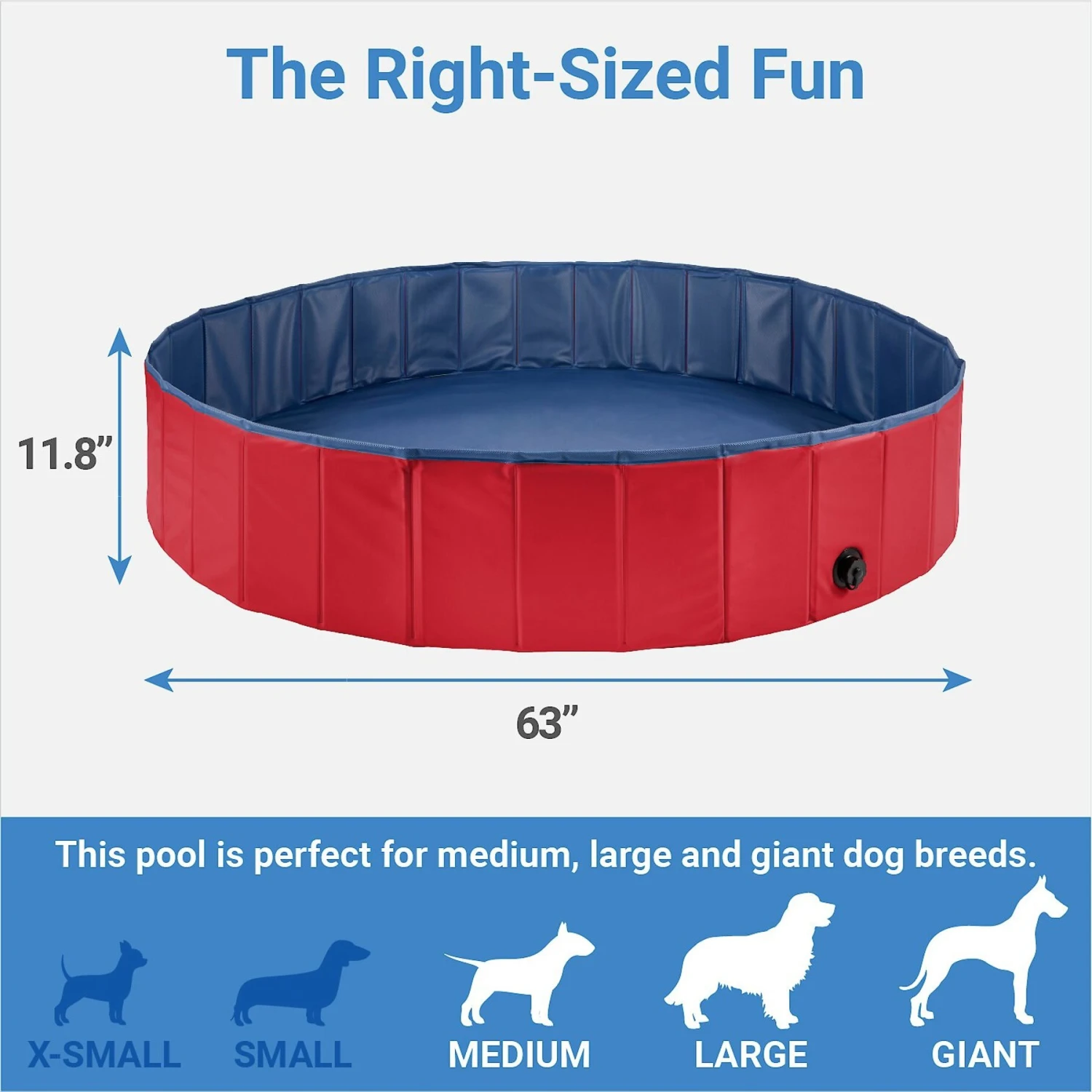 Frisco Outdoor Dog Swimming Pool, Red 2 Frisco Outdoor Dog Swimming Pool, Red - Image 2