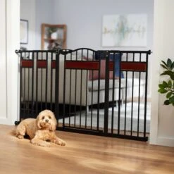 Frisco Wood Accents Extra Wide Auto-close Pet Gate, 30-in