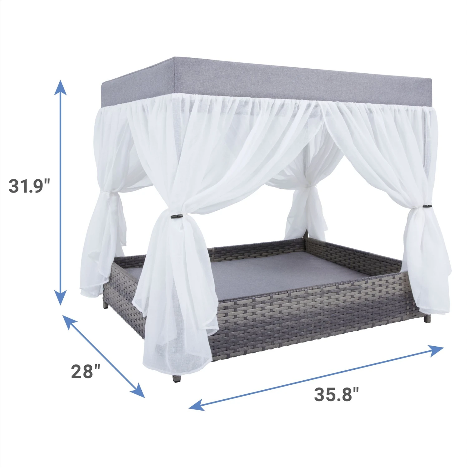 Frisco Outdoor Wicker Canopy Dog Bed 2 Frisco Outdoor Wicker Canopy Dog Bed - Image 2