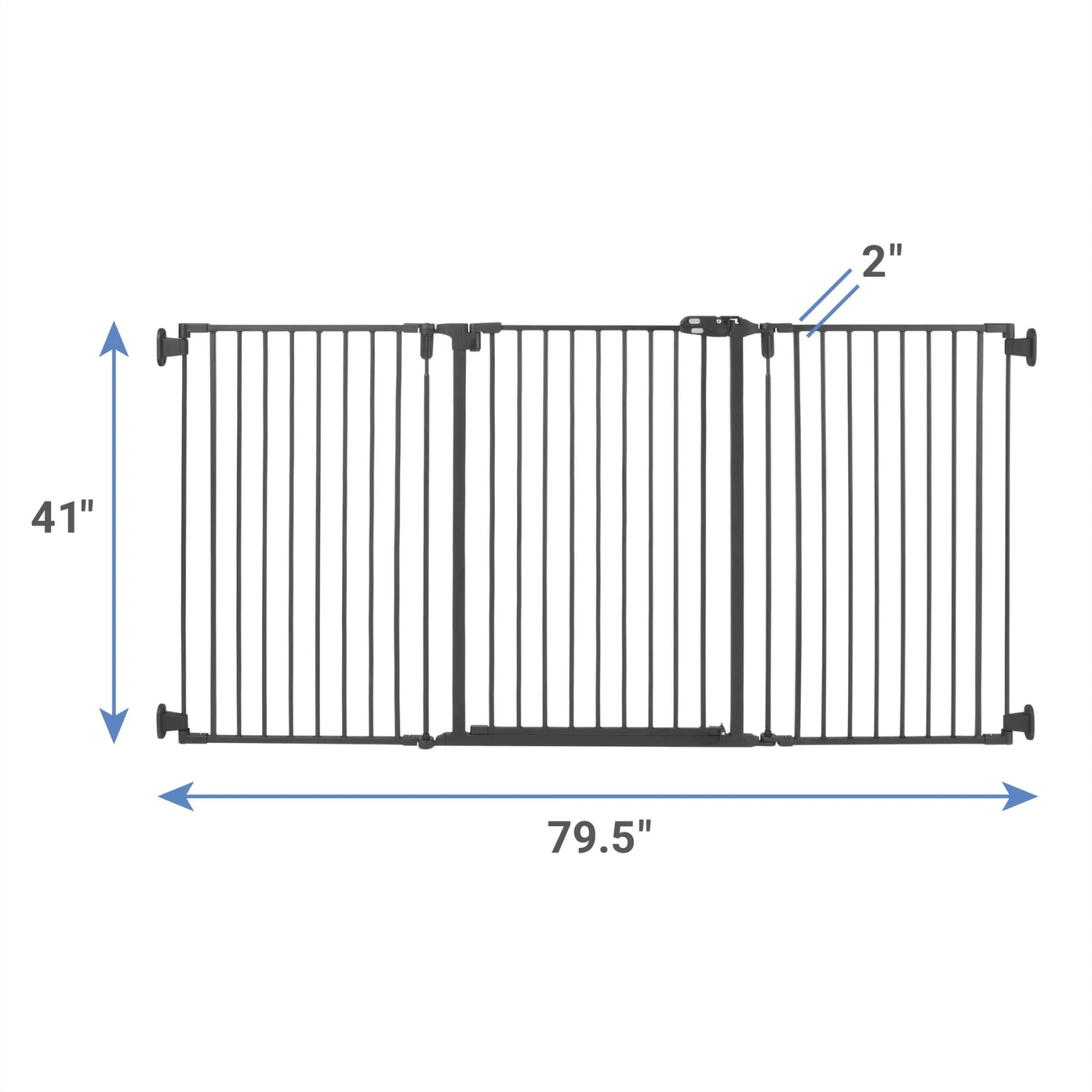 Frisco Steel 3-Panel Configurable Gate, 41-in Height 2 Frisco Steel 3-Panel Configurable Gate, 41-in Height - Image 2