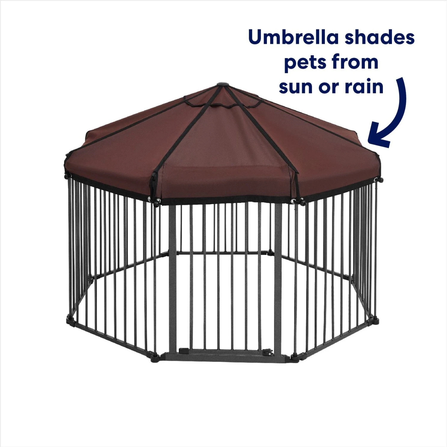 Frisco Outdoor Galvanized Steel 8-Panel Configurable Gate And Playpen With Oxford Roof 3 Frisco Outdoor Galvanized Steel 8-Panel Configurable Gate And Playpen With Oxford Roof - Image 3