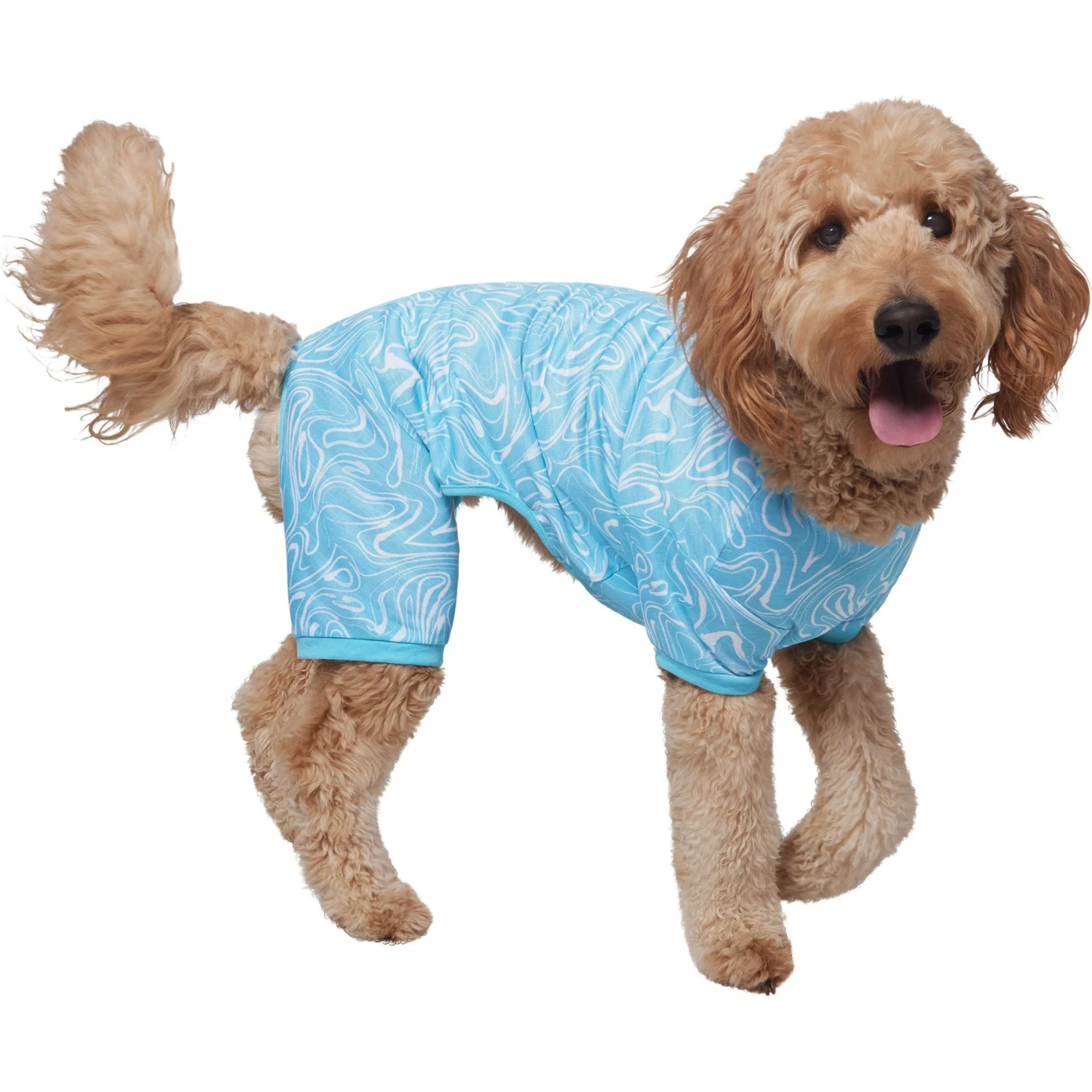 Frisco Blue Ocean Waves Dog & Cat Jersey PJs 3 Frisco Blue Ocean Waves Dog & Cat Jersey PJs - Image 3