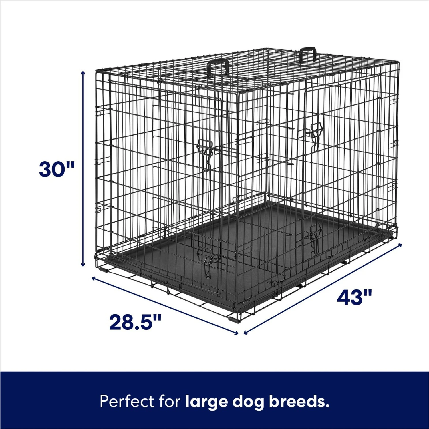 Frisco Fold & Carry Double Door Collapsible Wire Dog Crate 2 Frisco Fold & Carry Double Door Collapsible Wire Dog Crate - Image 2