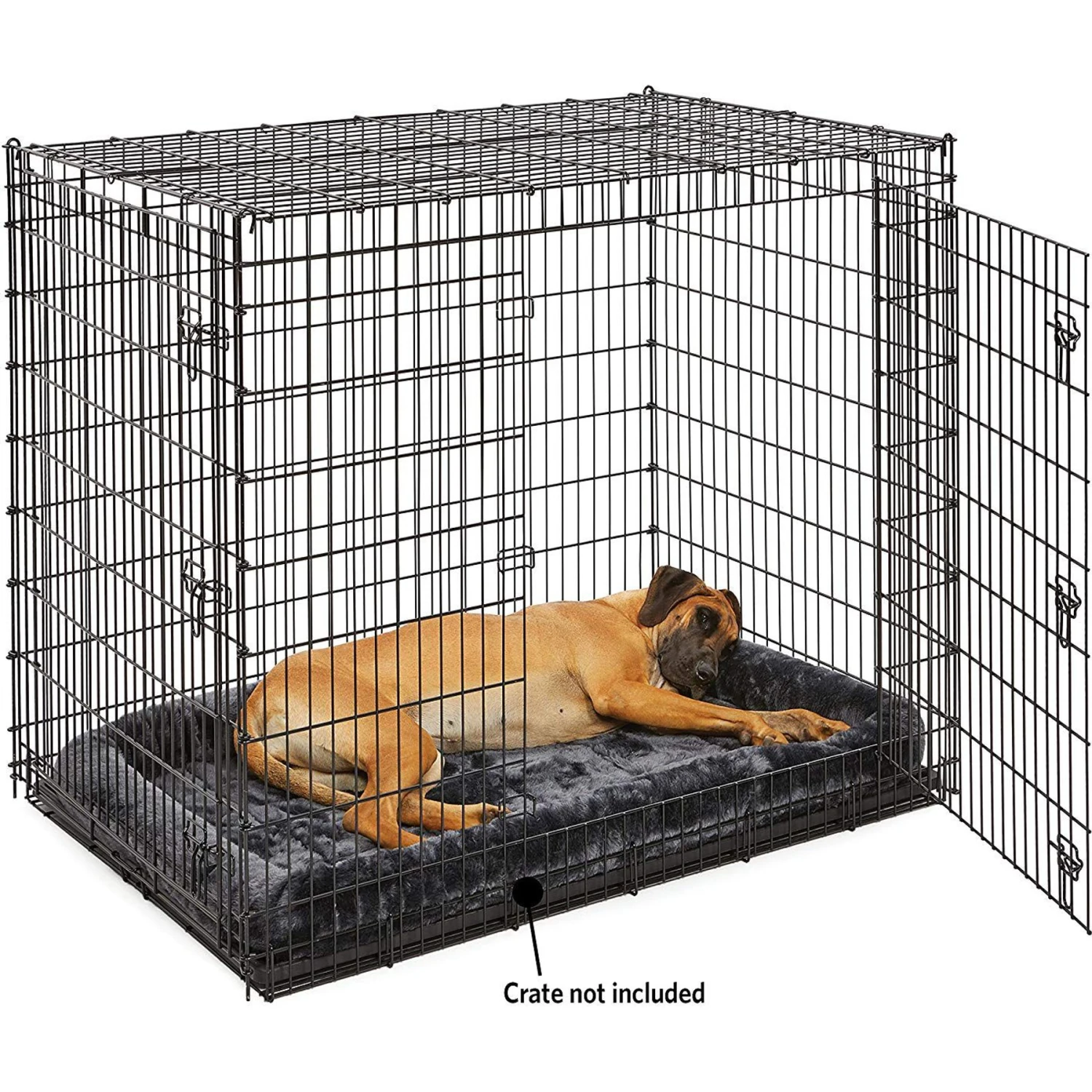 Frisco Heavy Duty Single Door Wire Dog Crate & MidWest Quiet Time Fleece Dog Crate Mat 9 Frisco Heavy Duty Single Door Wire Dog Crate & MidWest Quiet Time Fleece Dog Crate Mat - Image 9