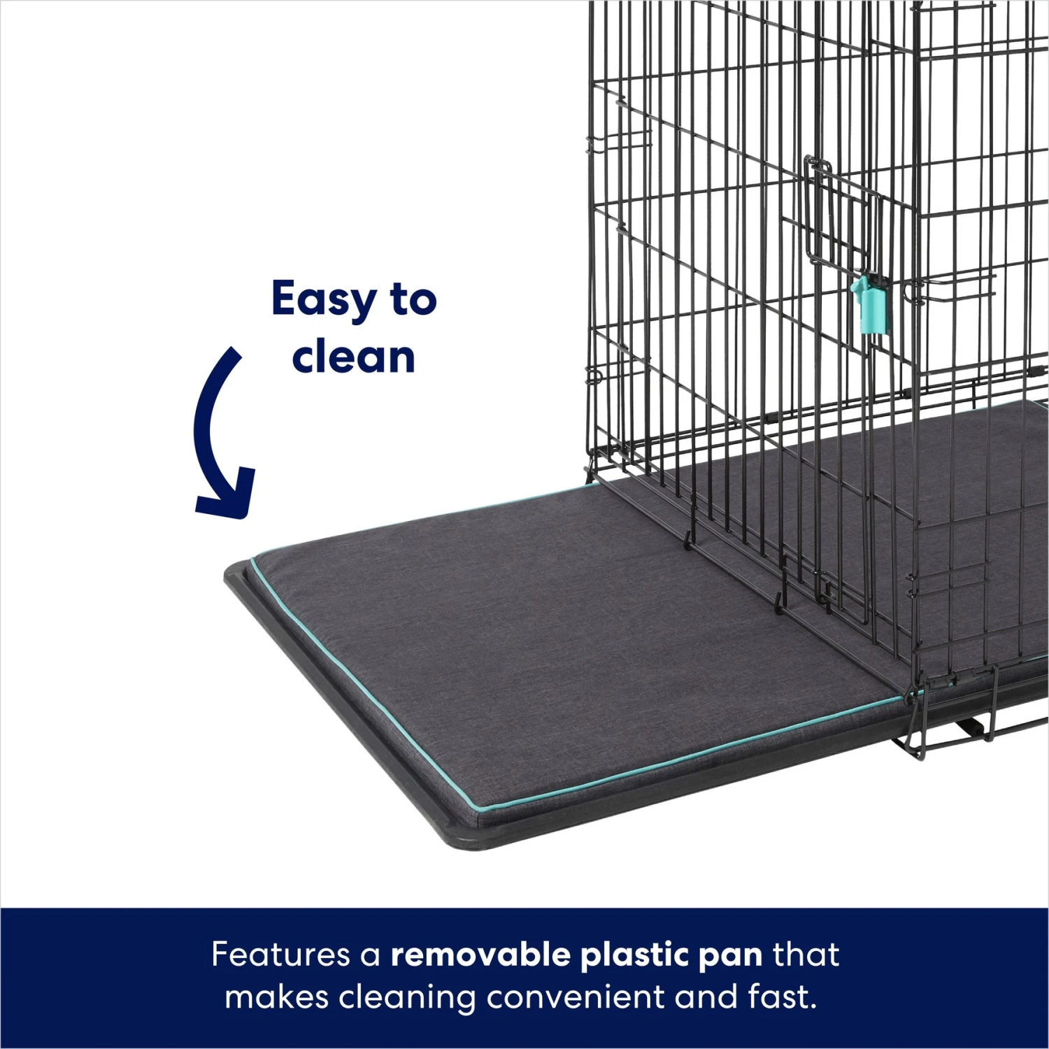Frisco Heavy Duty Enhanced Lock Double Door Fold & Carry Wire Dog Crate & Mat Kit & MidWest Quiet Time Fleece Dog Crate Mat 5 Frisco Heavy Duty Enhanced Lock Double Door Fold & Carry Wire Dog Crate & Mat Kit & MidWest Quiet Time Fleece Dog Crate Mat - Image 5